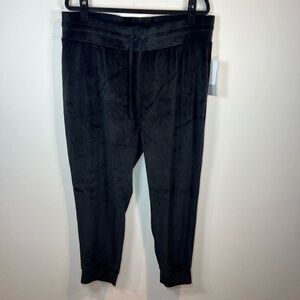 Z by Zella Velour Joggers Pants Black Cozy Stretch Pull On Athleisure NEW Sz 2XL